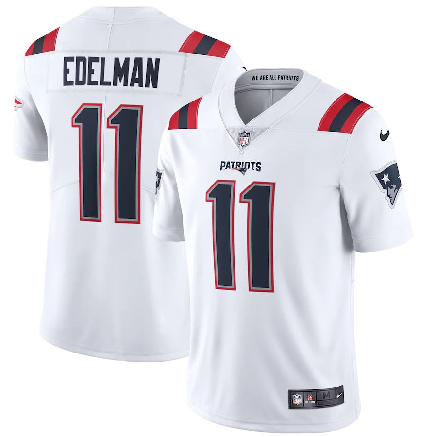 Men New England Patriots #11 Julian Edelman Nike White Vapor Limited NFL Jersey